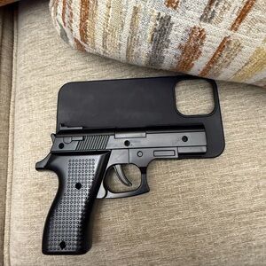 Black Gun-Shaped Phone Case iPhone 📱 12 Pro Max Size (6.7 inch)